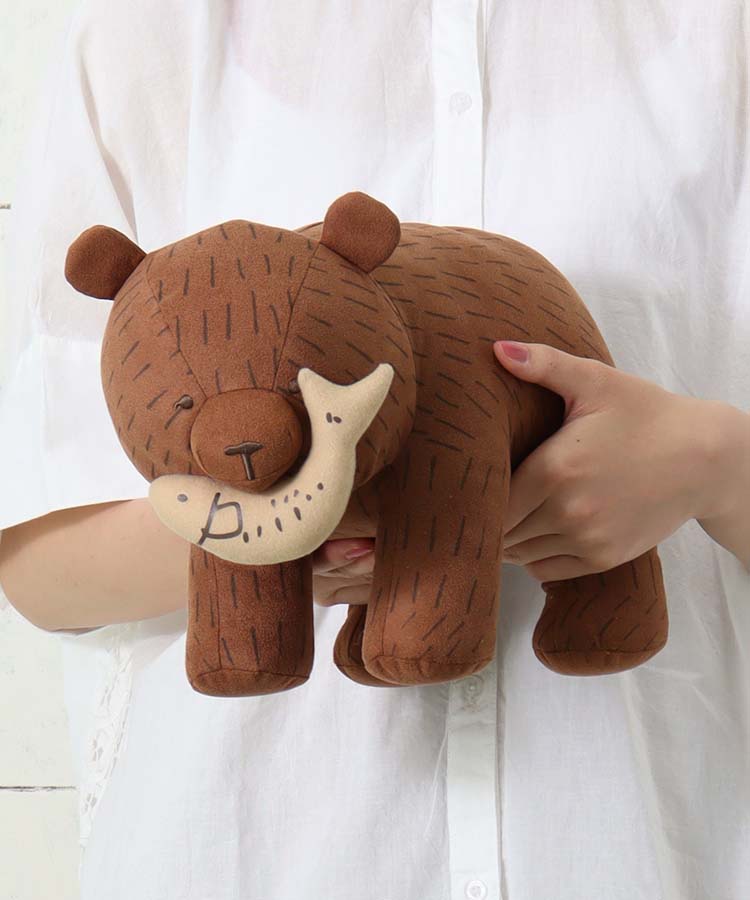 木彫りクマぬいぐるみ大 ぬいぐるみ 大きいサイズ 大きい グッズ キャラクター 人気 クマ 熊 くま 木彫り熊 木彫りクマ 木彫りくま ブルーエ  ブルーブルーエ bleubleuet 通販